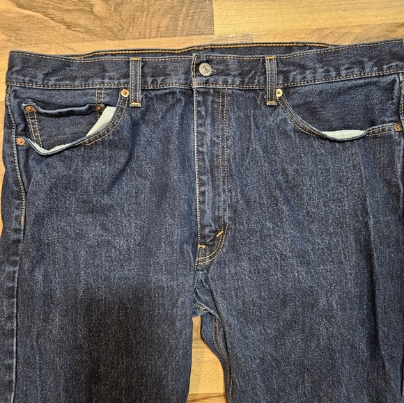 Levi's 505 Regular Fit Jeans Men's 40x32 Dark Wash Straight Leg Denim USA - Picture 6 of 11